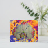 Fire Orchid, abstracte levendige waterverf florale Briefkaart (Staand voorkant)