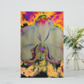 Fire Orchid, abstracte levendige waterverf florale Briefpapier (Staand voorkant)