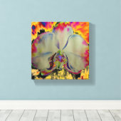Fire Orchid, abstracte levendige waterverf florale Canvas Afdruk (Insitu (Houten vloer))