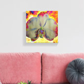Fire Orchid, abstracte levendige waterverf florale Canvas Afdruk (Insitu (Woonkamer))
