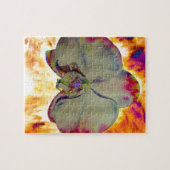 Fire Orchid, abstracte levendige waterverf florale Legpuzzel (Horizontaal)