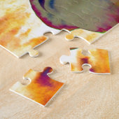 Fire Orchid, abstracte levendige waterverf florale Legpuzzel (Zijkant)