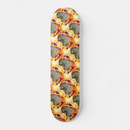 Fire Orchid, abstracte levendige waterverf florale Skateboard (Voorkant)