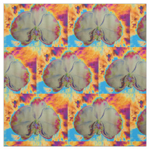 Fire Orchid, abstracte levendige waterverf florale Stof