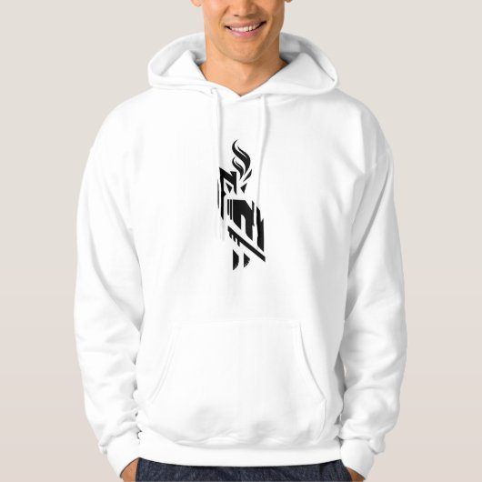Fire Owl White Hoodie For Men (Voorkant)