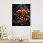 Fire Panther Ember Shadows Poster (Keuken)