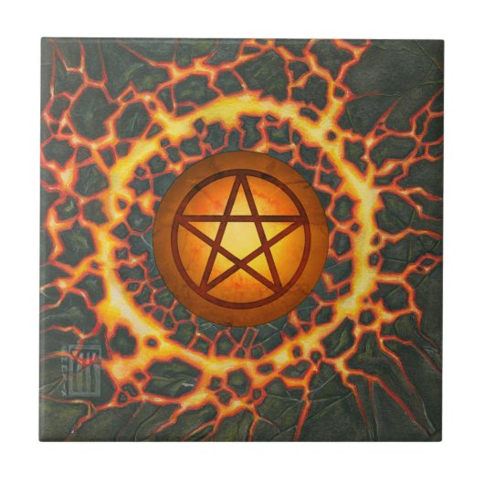 Fire Pentacle Tegeltje (Voorkant)