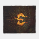 Fire Phoenix Bird Fleece Deken (Voorkant (Horizontaal))