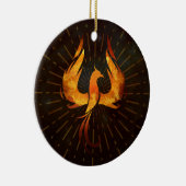 Fire Phoenix Bird Keramisch Ornament (Rechts)
