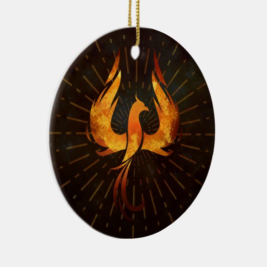 Fire Phoenix Bird Keramisch Ornament (Rechts)