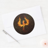 Fire Phoenix Bird Ronde Sticker (Envelop)
