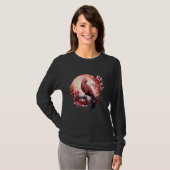 Fire Phoenix Bird Sakura Tree Mythical Bird Moon P T-shirt (Voorkant volledig)