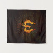 Fire Phoenix Bird Wandkleed (Voorkant (horizontaal))