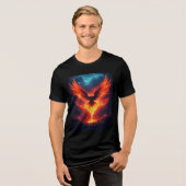 Fire Phoenix Rising Tri-Blend Shirt (Voorkant volledig)