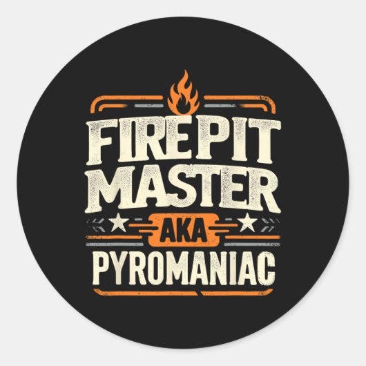 Fire Pit Master Pyromancy Pyrotechnics Fire Pit Lo Ronde Sticker (Voorkant)
