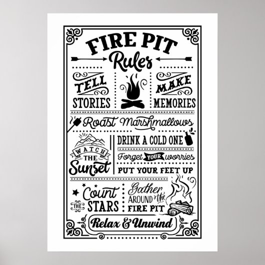 Fire Pit Moments om te onthouden Poster (Voorkant)