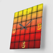 Fire Plaid Happy Birthday Vierkante Klok (Hoek)