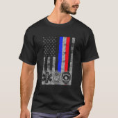 Fire Police Emt First Responder Flag T-shirt (Voorkant)