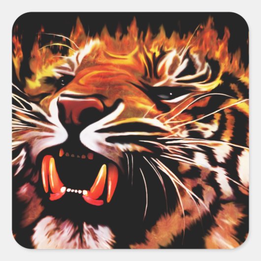 Fire Power Tiger Sticker (Voorkant)