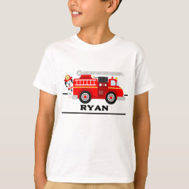 Fire puppy en zijn brandweerwagen T-shirt