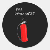 Fire Putter Outer Fire Extinguisher Fire Fighter F Ronde Sticker (Voorkant)