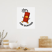 Fire Quacker Funny Fireworks Pun Poster (Keuken)