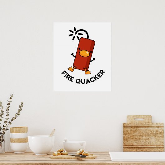 Fire Quacker Funny Fireworks Pun Poster (Keuken)
