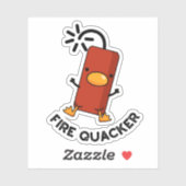 Fire Quacker Funny Fireworks Pun Sticker (Vel)