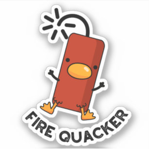 Fire Quacker Funny Fireworks Pun Sticker