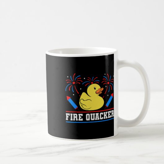 Fire Quacker Rubber Duck 4 juli vuurwerk Koffiemok (Rechts)