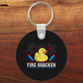 Fire Quacker Rubber Duck 4 juli vuurwerk Sleutelhanger (Voorkant)