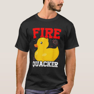 Fire Quacker Rubber Duck 4 juli vuurwerk T-shirt