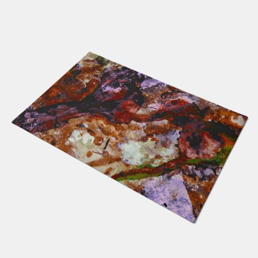 Fire Quartz Crystal Geode Marble Abstract Deurmat (Schuin)