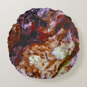 Fire Quartz Crystal Geode Marble Abstract Rond Kussen