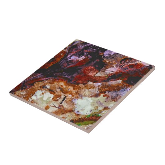 Fire Quartz Crystal Geode Marble Abstract Tegeltje (Zijkant)