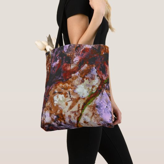 Fire Quartz Crystal Geode Marble Abstract Tote Bag (Dichtbij)