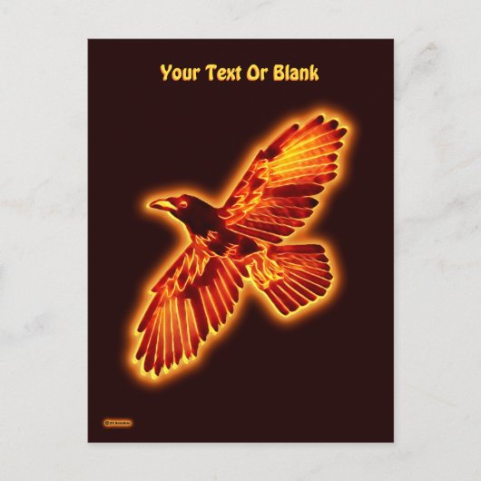 Fire Raven Briefkaart (Voorkant)
