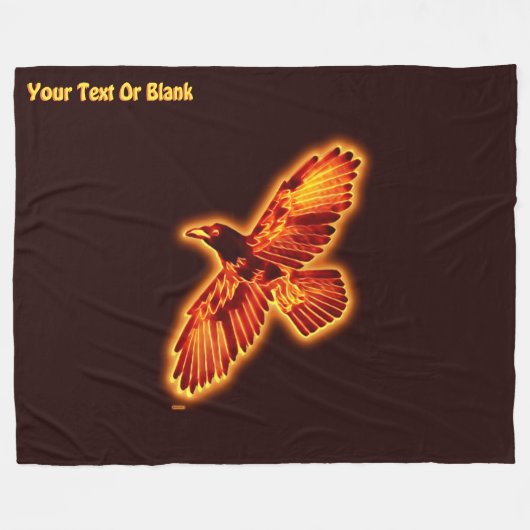 Fire Raven Fleece Deken (Voorkant (Horizontaal))