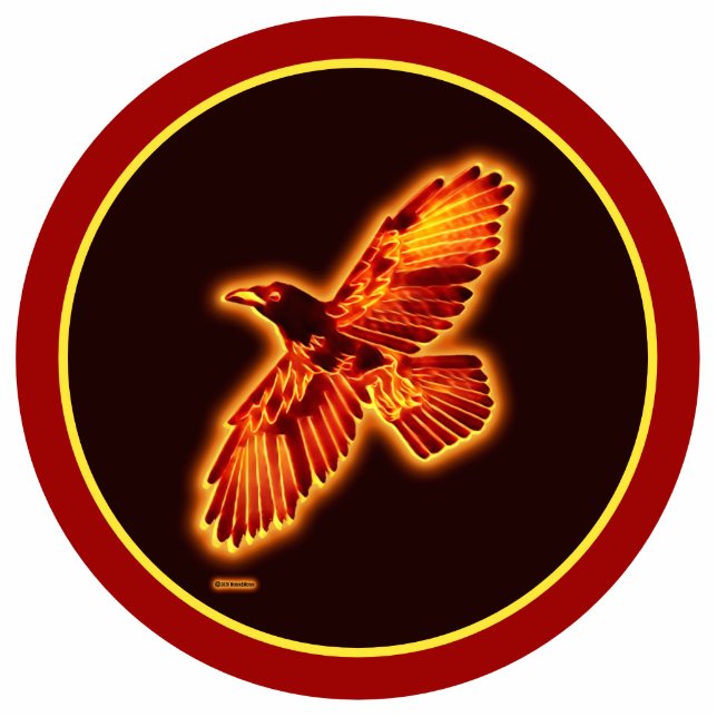 Fire Raven Fotobeeldje Magneet (Voorkant)