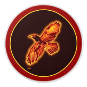 Fire Raven Keramische Knop (Voorkant)