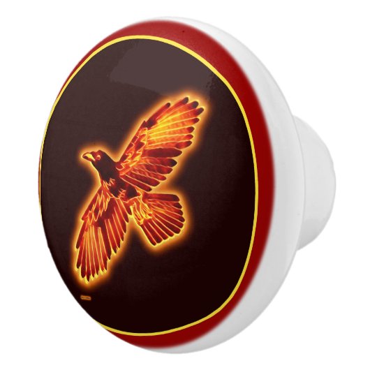 Fire Raven Keramische Knop (Rechts)