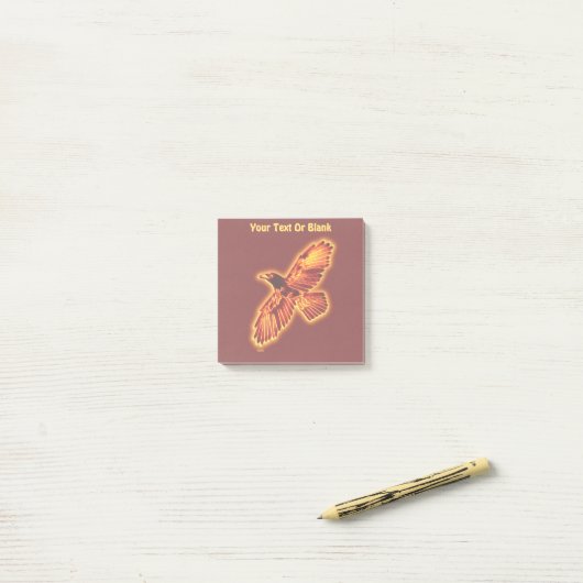 Fire Raven Post-it® Notes (Op bureau)