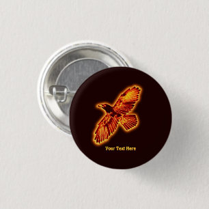 Fire Raven Ronde Button 3,2 Cm
