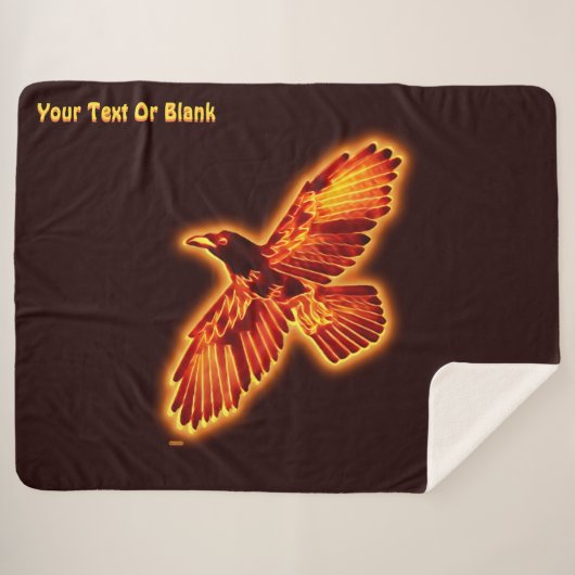 Fire Raven Sherpa Deken (Voorkant (horizontaal))