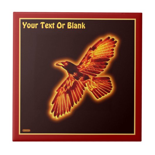 Fire Raven Tegeltje (Voorkant)