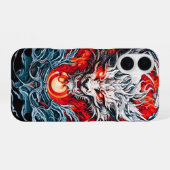 Fire Red Flame Mythical Dragon Head iPhone 16 Hoesje (Achterkant horizontaal)