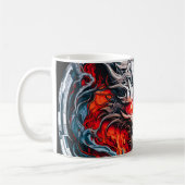 Fire Red Flame Mythical Dragon Head Koffiemok (Links)