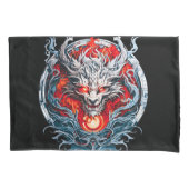 Fire Red Flame Mythical Dragon Head Kussensloop (Voorkant)