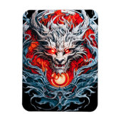 Fire Red Flame Mythical Dragon Head Magneet (Verticaal)