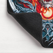 Fire Red Flame Mythical Dragon Head Muismat (Hoek)